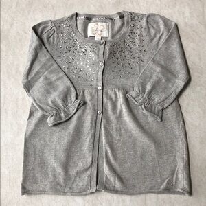 Limited Too Girl‘s Cotton Blend Gray Soft Knit Cardigan 3/4 Long-Sleeve Size 12